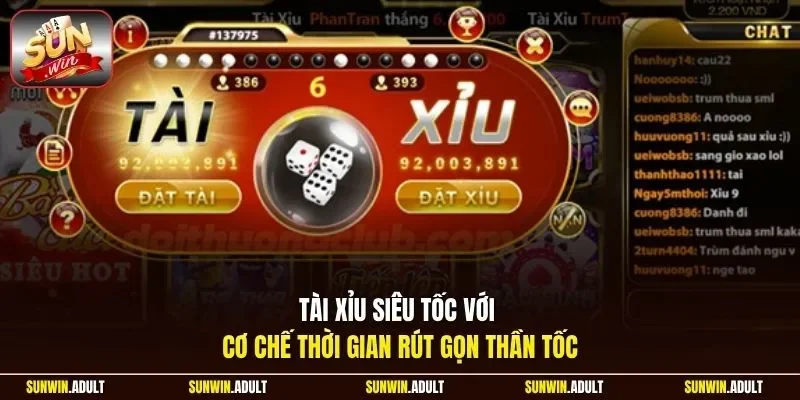 Tài Xỉu siêu tốc với cơ chế thời gian rút gọn thần tốc